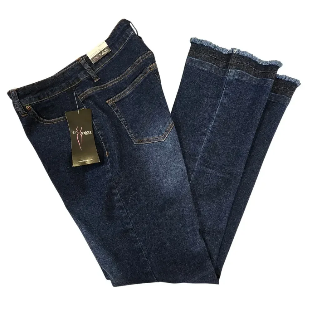 Multiples by Slim-sation Indigo Bootcut Control Panel Jeans‎ Released Hem Size 6